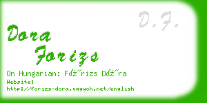 dora forizs business card